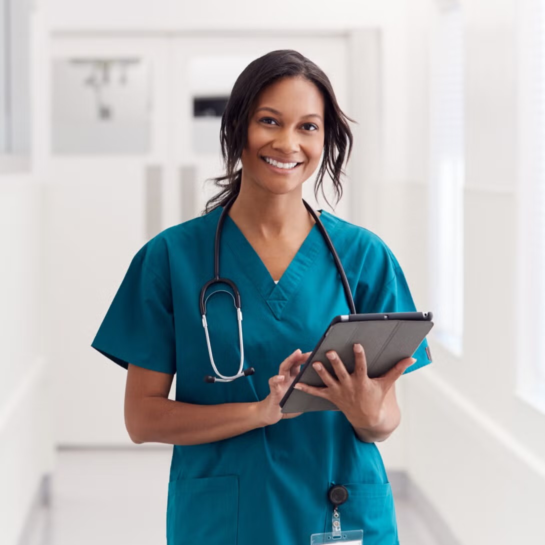 Nurse providing care in an overseas hospital